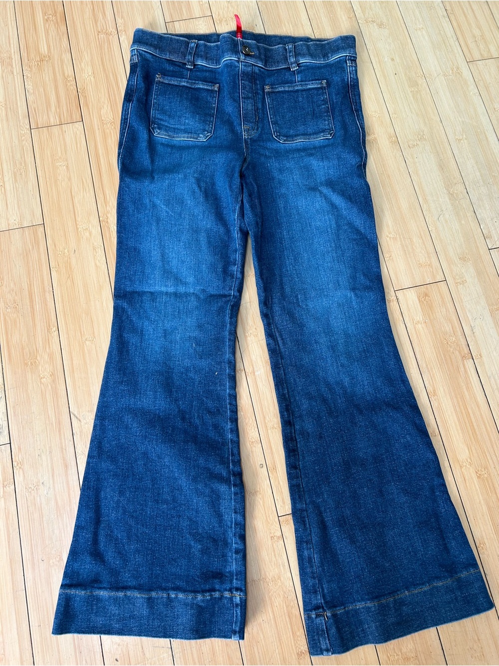 Spanx Women's Dark Blue Flared Jeans